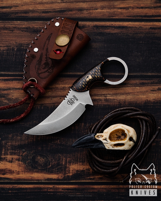 NECK EDC KNIFE SULTAN + DE LUX 12 M390 PLAGUE DOCTOR STEAMPUNK PRUCIAK