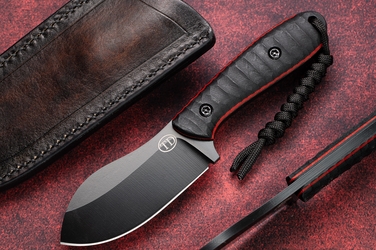 SURVIVAL KNIFE EDC NESSMUK BLACK PEARL 4 O2 K720 WITH LEATHER SHEATH TD