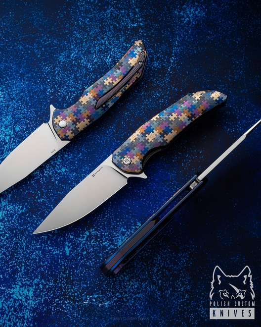 FOLDING KNIFE FOLDER DRAGONFLY #0491 M398 PUZZLE HERMAN KNIVES