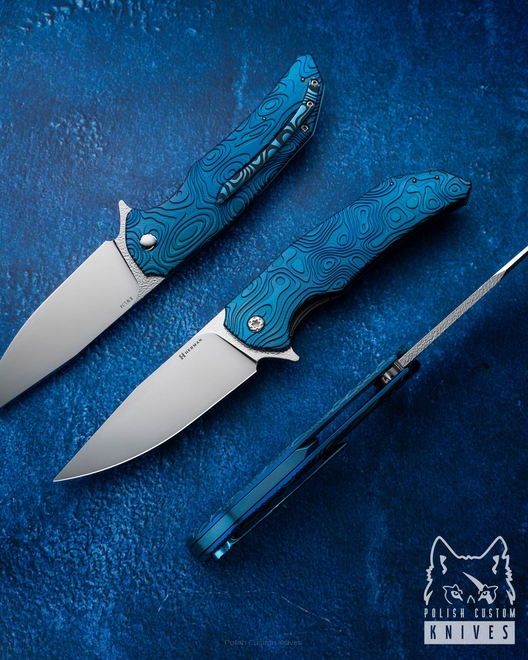 FOLDING KNIFE FOLDER DRAGONFLY #0525 RWL34 NEBULA RIPPLE HERMAN KNIVES