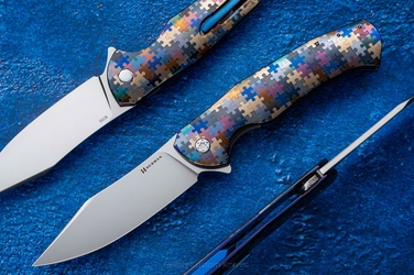 FOLDING KNIFE FOLDER MANTIS #0303 M390 PUZZLE HERMAN KNIVES