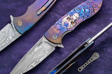 FOLDING KNIFE STING 1 MEMENTO MORI DAMASTEEL HERMAN PIMPED by MICHO