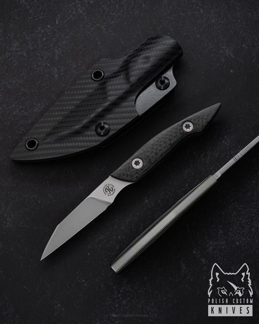 EDC NECK KNIFE COVID 3 M398 CARBON FIBRE G-CUSTOM  