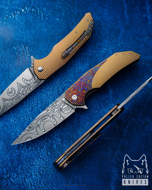 FOLDING KNIFE FOLDER DRAGONFLY 357 DAMACORE HALF DRESS HERMAN KNIVES