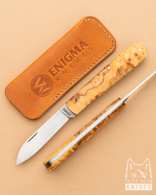 SLIPJOINT KNIFE ENIGMA KNIVES 6 WITH LEATHER POUCH