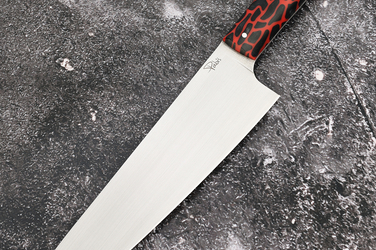 KITCHEN KNIFE CHEF 210 59 ELMAX RED RESIN AND CARBON ANTCARTA PABIŚ KNIVES