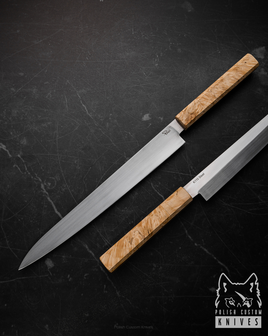KITCHEN KNIFE YANAGIBA 270 RIGHT HANDED 6 K110 STABILIZED WOOD PABIŚ
