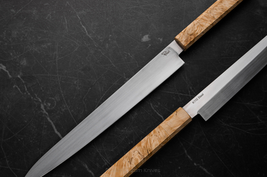 KITCHEN KNIFE YANAGIBA 270 RIGHT HANDED 6 K110 STABILIZED WOOD PABIŚ