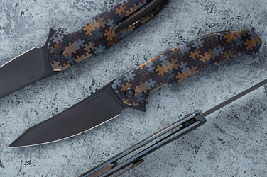 FOLDING KNIFE FOLDER ISHTAR #0754 MAGNACUT PUZZLE HERMAN KNIVES