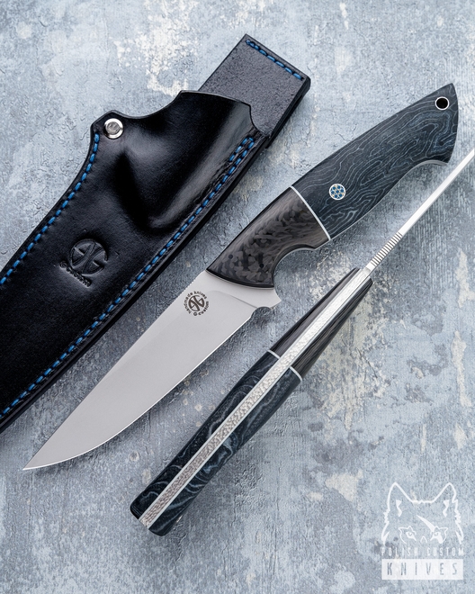 HUNTING KNIFE SAURON 3 M390 MICARTA, CARBON FIBRE G-CUSTOM 