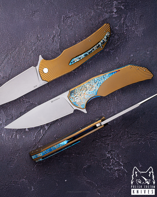 FOLDING KNIFE FOLDER DRAGONFLY #0535 M398 HERMAN KNIVES