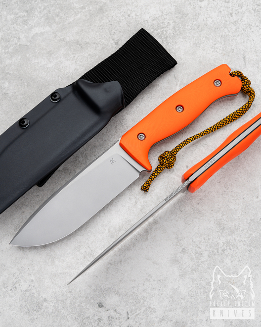 HUNTING KNIFE ODC 125 3 M390 ORANGE G10 HAMMER AK