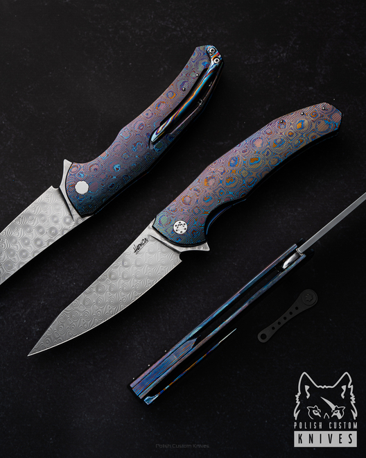 FOLDING KNIFE FOLDER ISHTAR 5 BLACK TIMASCUS BALBACH HERMAN