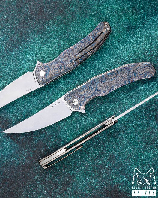 FOLDING KNIFE FOLDER ISHTAR #0767 MAGNACUT ETERNAL GARDEN HERMAN KNIVES