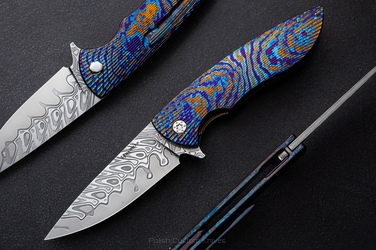 FOLDING KNIFE FOLDER STING #0895 DAMACORE TIMASCUS FULL DRESS HERMAN KNIVES