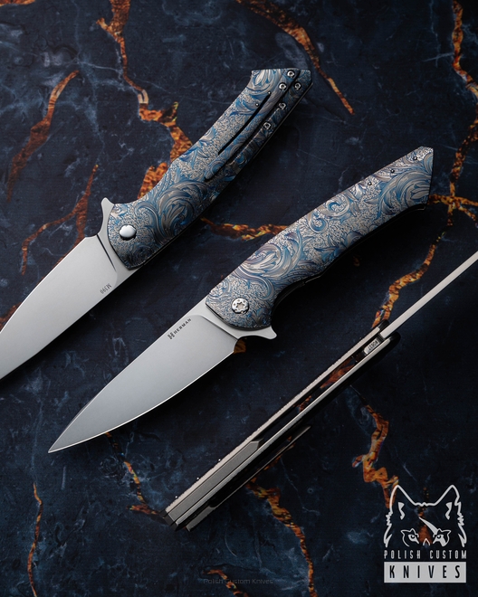 FOLDING KNIFE FOLDER SLIM #0637 M390 ETERNAL GARDEN HERMAN KNIVES