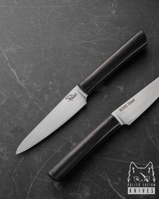 A SMALL PEELING KITCHEN KNIFE 80 5 M390 CARBON FIBRE PABIŚ