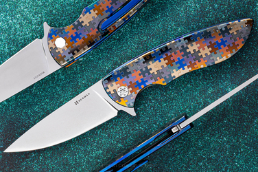 FOLDING KNIFE FOLDER STING #0845 MAGNACUT PUZZLE HERMAN KNIVES