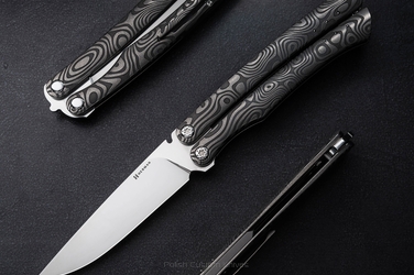 FOLDING KNIFE FOLDER MORPHO #0010 M390 NEBULA RIPPLE HERMAN KNIVES