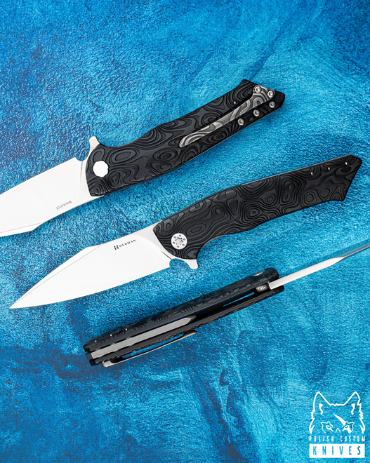 FOLDING KNIFE FOLDER BEE #0199 MAGNACUT NEBULA RIPPLE HERMAN KNIVES
