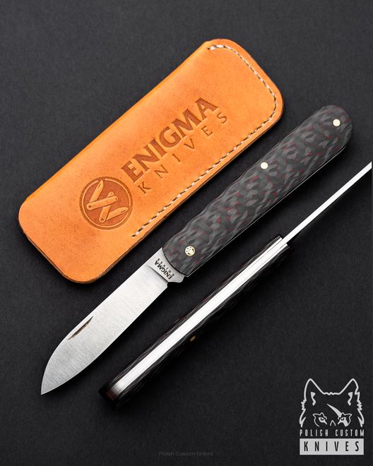 SLIPJOINT KNIFE ENIGMA KNIVES 9 WITH LEATHER POUCH