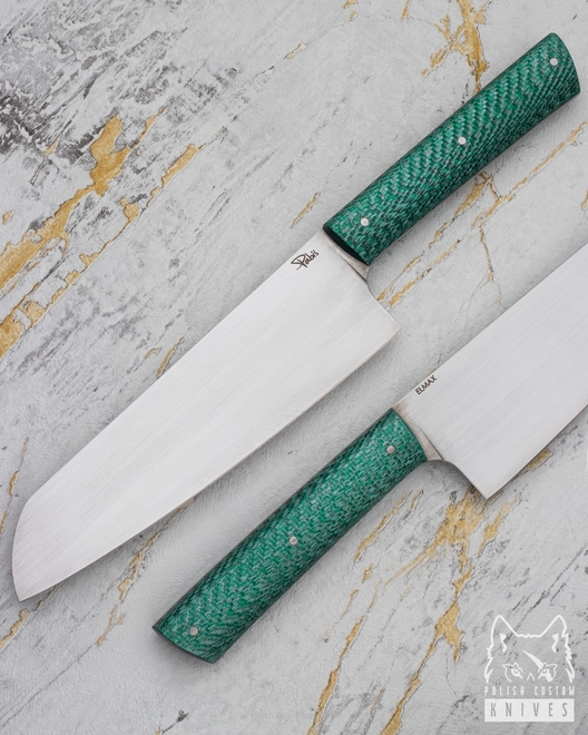 KITCHEN KNIFE SANTOKU 180 59 ELMAX GREEN TWILL PABIŚ KNIVES