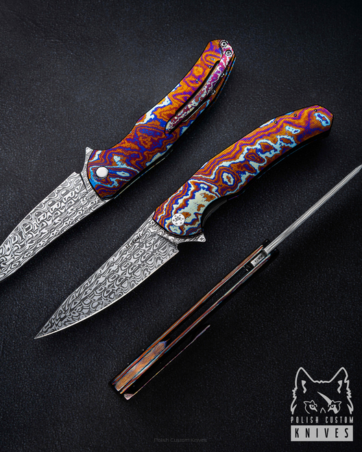 FOLDING KNIFE FOLDER ISHTAR #0674 TIMASCUS DAMASTEEL FULL DRESS HERMAN KNIVES