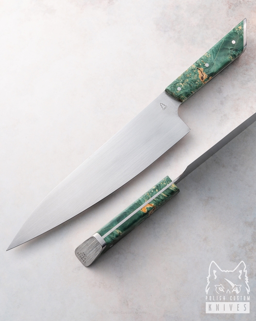 KITCHEN KNIFE CHEF 210 K110 19/2022 STABILIZED MAPLE BURL LAS
