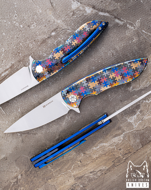 FOLDING KNIFE FOLDER MICRO STING #0334 MAGNACUT PUZZLE HERMAN KNIVES