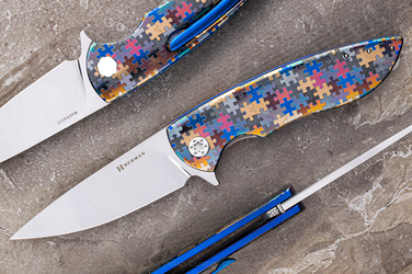 FOLDING KNIFE FOLDER MICRO STING #0334 MAGNACUT PUZZLE HERMAN KNIVES