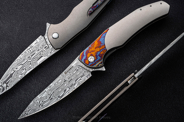 FOLDING KNIFE FOLDER ISHTAR #0676 DAMASTEEL HALF DRESS HERMAN KNIVES