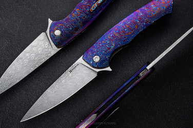 FOLDING KNIFE FOLDER SLIM #0486 TIMASCUS DAMASTEEL FULL DRESS HERMAN KNIVES