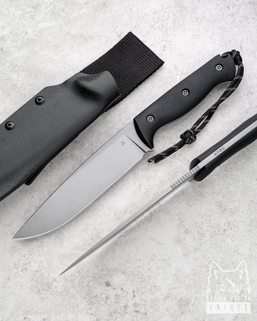 SURVIVAL KNIFE AGOR 140 7 O2 G10 BLACK AK