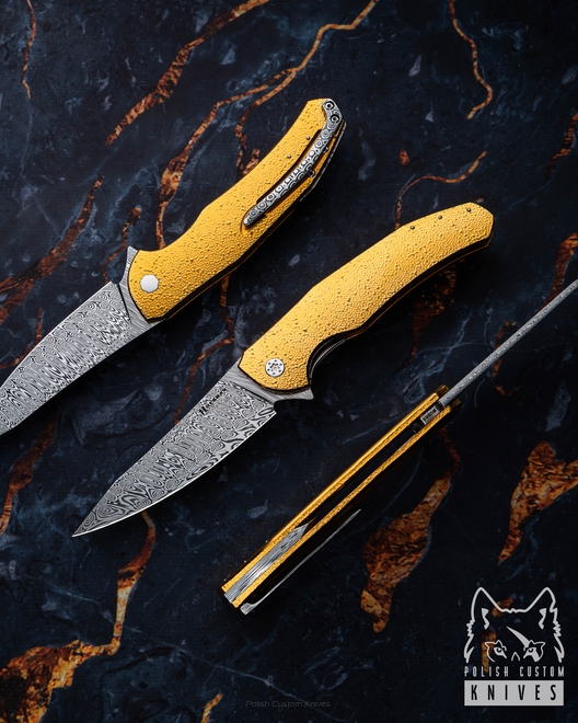 FOLDING KNIFE FOLDER ISHTAR #0865 DAMASTEEL OERLIKON HALF DRESS HERMAN KNIVES