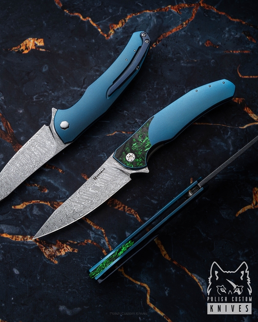 FOLDING KNIFE FOLDER ISHTAR #0846 DAMASTEEL HALF DRESS HERMAN KNIVES