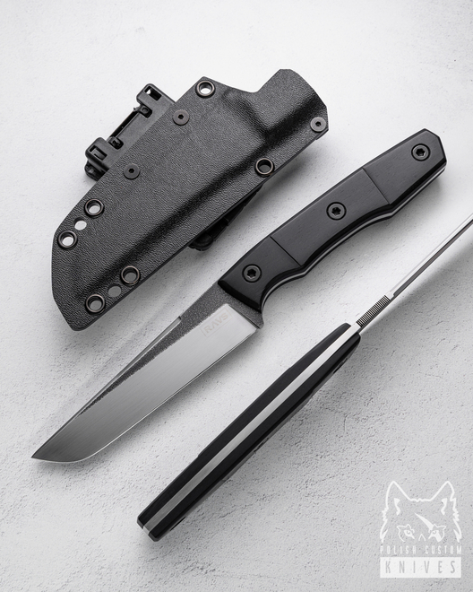 TACTICAL HUNTING KNIFE M.A.G 369 1 N690 STABILIZED BLACK HORNBEAM RAVS