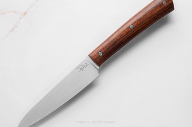 A SMALL PELLING KITCHEN KNIFE OBIERAK 80 23 M390 IRONWOOD PABIŚ KNIVES