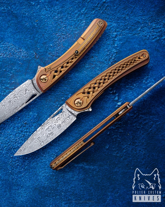FOLDING KNIFE FOLDER MINOS #59 DAMASTEEL LESBAR KNIVES