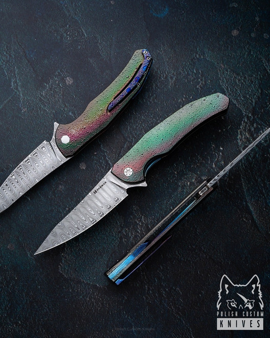 FOLDING KNIFE FOLDER ISHTAR #0864 DAMASTEEL OERLIKON HALF DRESS HERMAN KNIVES