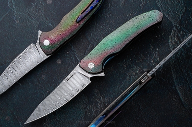 FOLDING KNIFE FOLDER ISHTAR #0864 DAMASTEEL OERLIKON HALF DRESS HERMAN KNIVES