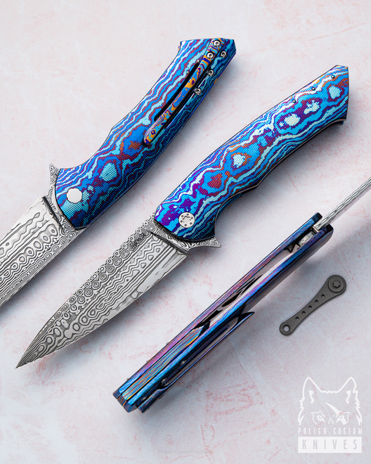 FOLDING KNIFE FOLDER SLIM 12 TIMASCUS DAMASTEEL HERMAN 