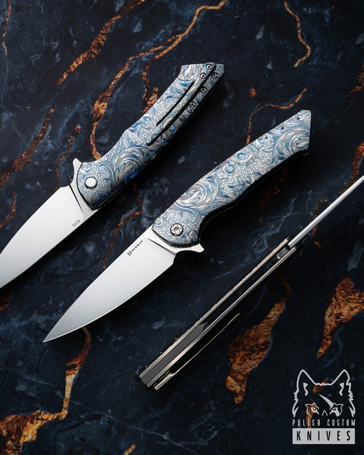 FOLDING KNIFE FOLDER SLIM #0640 M390 ETERNAL GARDEN HERMAN KNIVES