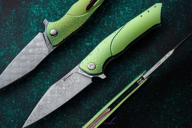 FOLDING KNIFE FOLDER BEE #0186 DAMASTEEL HERMAN KNIVES