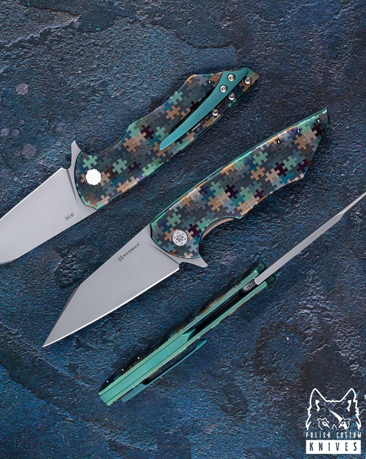 FOLDING KNIFE FOLDER VESPERTILIO 193 M398 PUZZLE HERMAN KNIVES