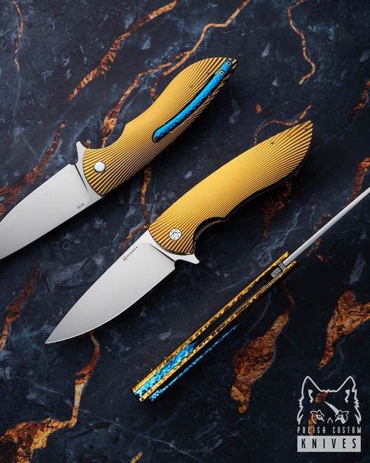 FOLDING KNIFE FOLDER BIG STING #0047 M398 HERMAN KNIVES