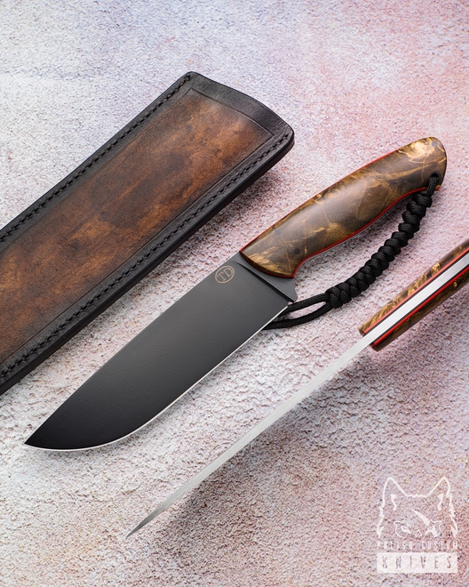 SURVIVAL KNIFE WIDOW XL 24 NZ3 STABILIZED WOOD TD
