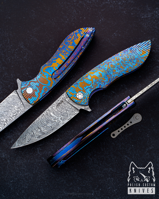 FOLDING KNIFE STING 3 TIMASCUS DAMASTEEL HERMAN