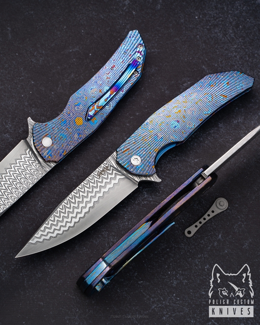 FOLDING KNIFE DRAGONFLY 2 BLACK TIMASCUS DAMACORE HERMAN