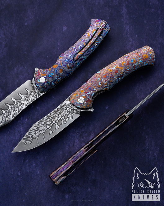 FOLDING KNIFE FOLDER MANTIS 167 TIMASCUS DAMACORE FULL DRESS HERMAN KNIVES