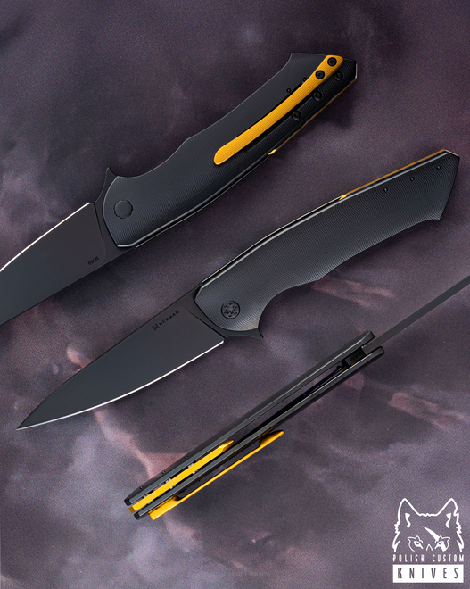 FOLDING KNIFE FOLDER SLIM #0488 M390 DLC HERMAN KNIVES